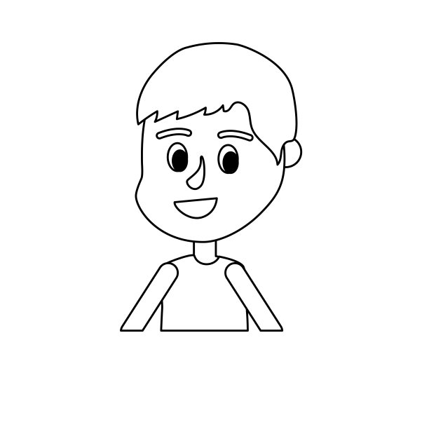 排队男孩的发型设计和休闲t恤图片下载