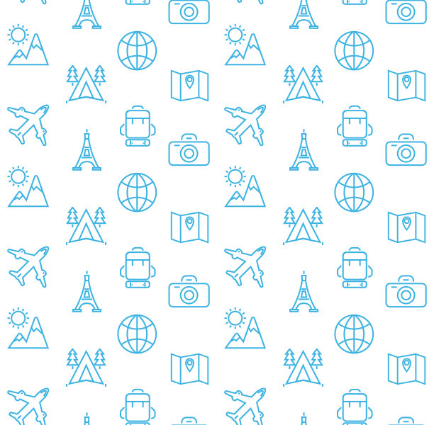 假日和旅行矢量图标集。图片下载