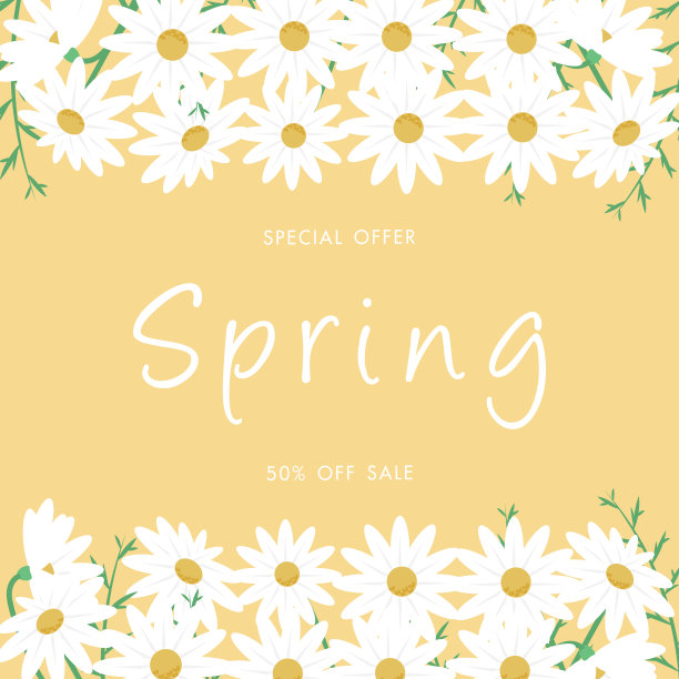 春天销售背景美丽的花，矢量插图模板，横幅，墙纸，邀请，海报，宣传册，优惠券。图片下载