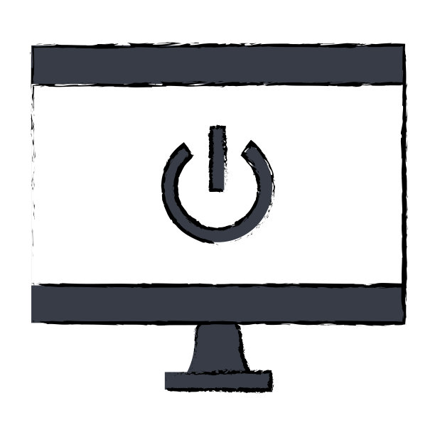 电脑显示与电源按钮图片下载