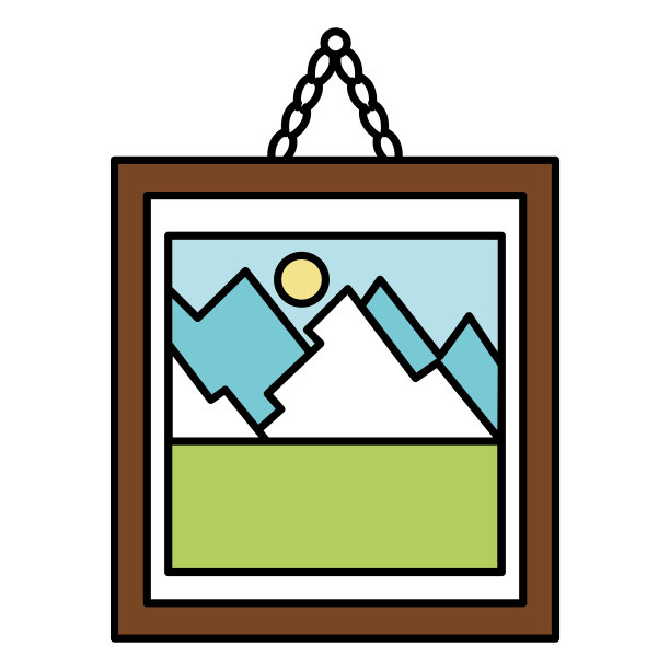 山水画孤立图标图片下载