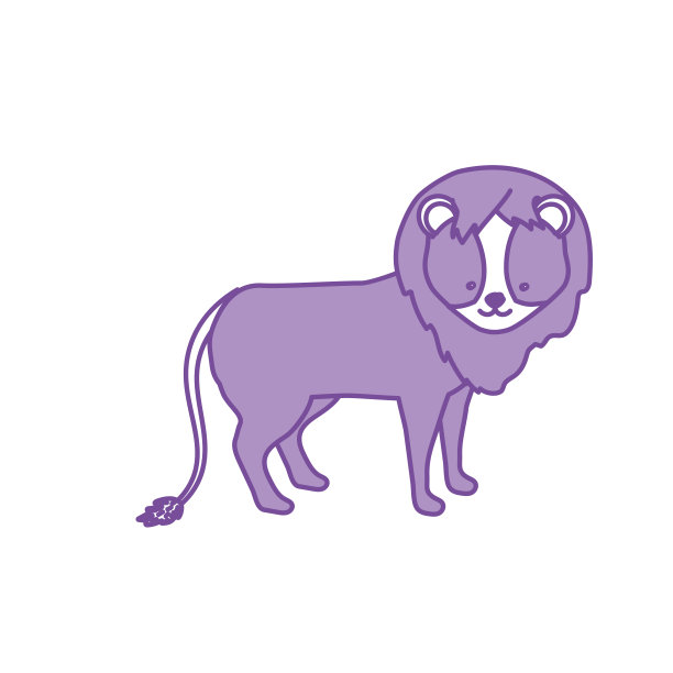 轮廓可爱的狮子野生动物图标图片下载