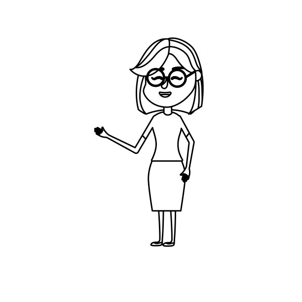 线条女人的发型设计和优雅的衣服图片下载