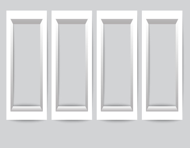 一套白色相框。灰色背景上的空白相框的向量集合图片下载
