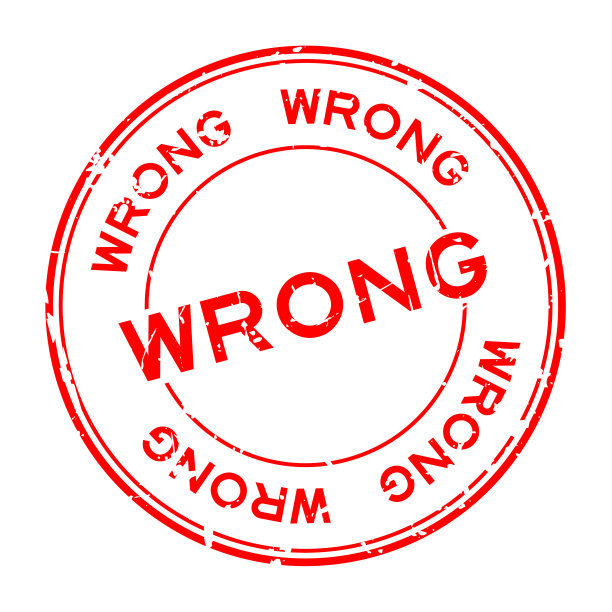 垃圾红色错误的措辞圆形橡皮印章印章上的白色背景图片下载