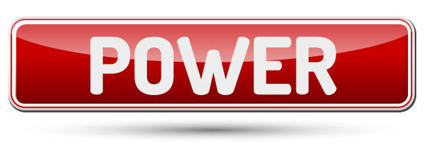 电源-抽象美丽的按钮与文本。图片下载