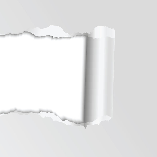 矢量撕裂纸洞与白色背景。图片下载