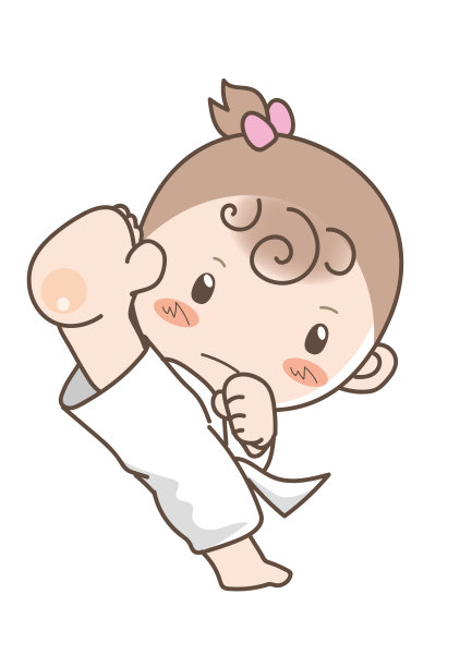 儿童空手道姿势-女孩图片下载