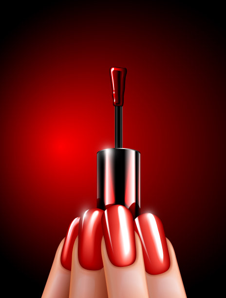 手持指甲夹指甲油素材图片