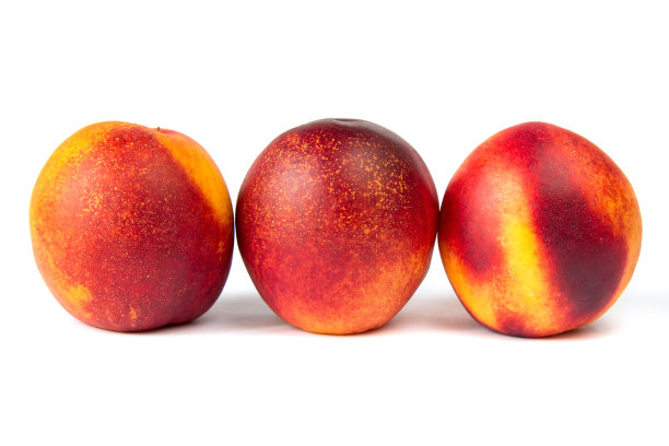 多汁的成熟桃子在白色背景宏图片下载