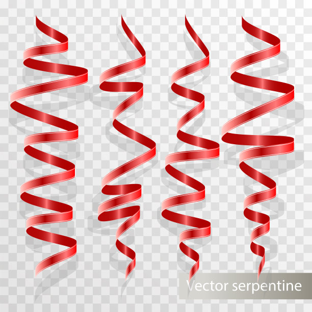 蜿蜒的度假。透明背景上的矢量孤立图像集。素材图片