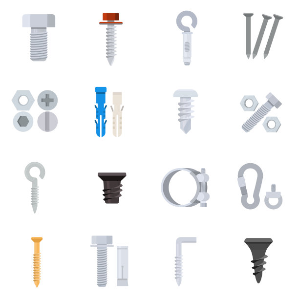 紧固件、图标集。图片下载