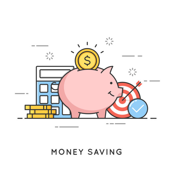 储蓄，存款投资，预算管理，经济。平面线条艺术风格概念。矢量横幅，图标，插图可编辑的笔触图片下载