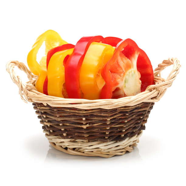 蔬菜:在白色背景上孤立的甜椒图片下载