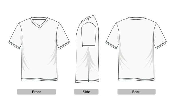 v领插肩袖T恤图片下载
