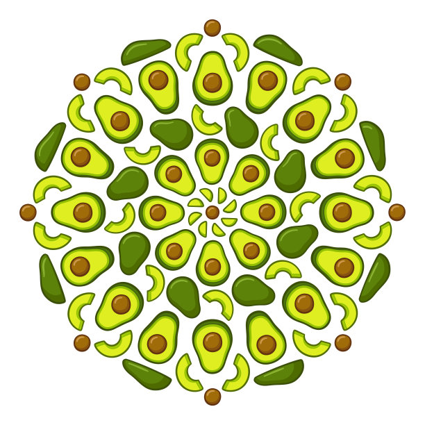 鳄梨曼荼罗点缀素材图片