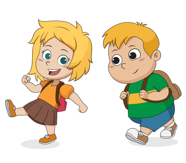 孩子醒来去上学。回到学校。图片下载