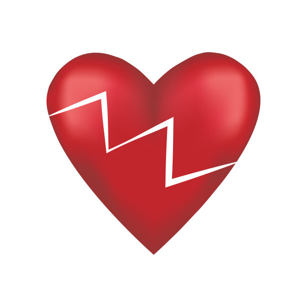 破碎的红色爱的心图片下载