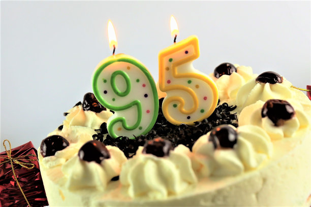 一个生日蛋糕和蜡烛的图像- 95图片下载