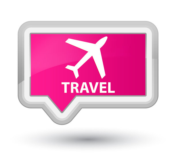 旅行（飞机图标）粉色banner按钮图片下载
