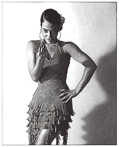 混血女子萨尔萨舞和调情手势。图片下载