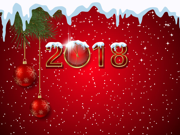 圣诞和新年2018矢量背景图片下载