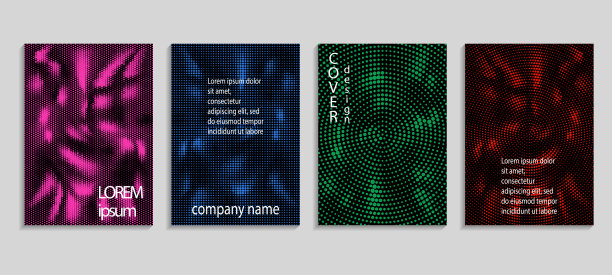 极简抽象矢量半色调封面设计模板。未来几何梯度背景。矢量模板的标语牌，横幅，传单，演示和报告图片下载