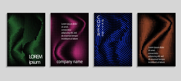 极简抽象矢量半色调封面设计模板。未来几何梯度背景。矢量模板的标语牌，横幅，传单，演示和报告图片下载