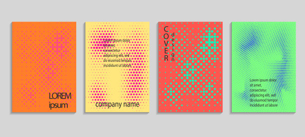 极简抽象矢量半色调封面设计。未来几何模板。矢量模板的标语牌，横幅，传单，演示和报告图片下载