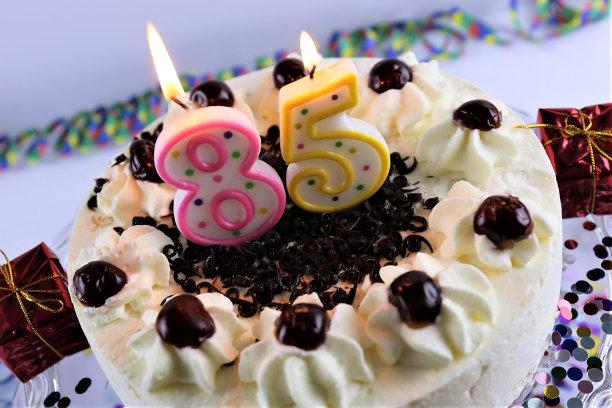 一个生日蛋糕和蜡烛的形象- 85图片下载