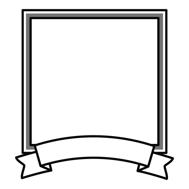 框架与丝带孤立的图标设计图片下载