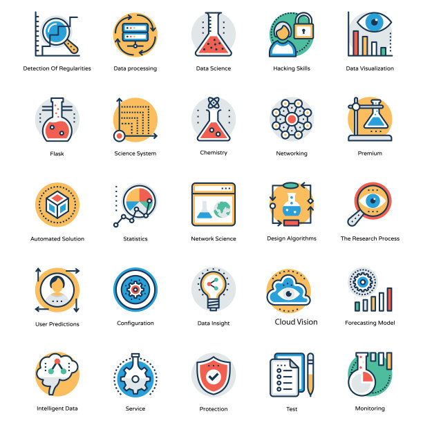 科技平面和直线图标图片下载