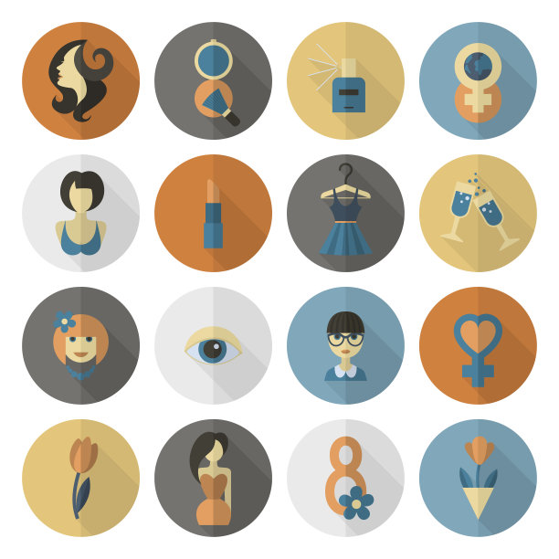 妇女节图标集图片下载