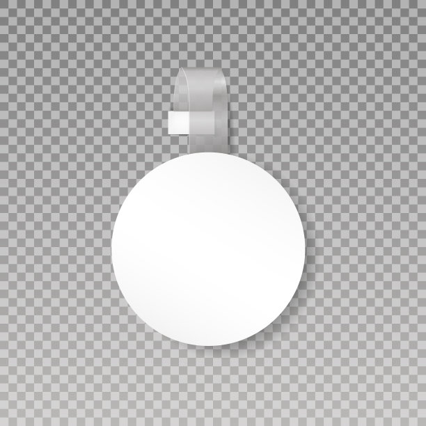 摇摆或销售点标签模拟。空白白色圆纸塑料广告价格摆动正面视图。孤立在透明背景上。矢量插图。图片下载