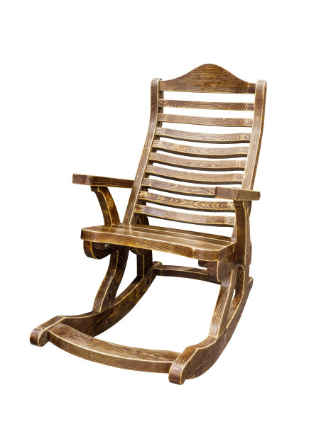 天然木制的摇椅孤立在白色背景上图片下载