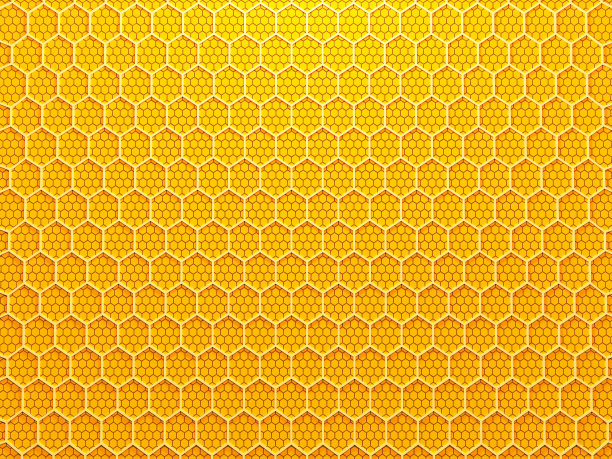 黄色抽象六边形图案技术背景图片下载