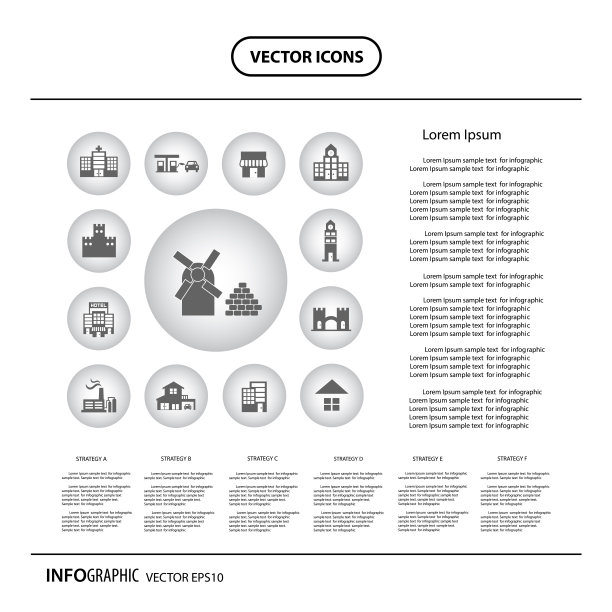 用于建筑的矢量图标图片下载
