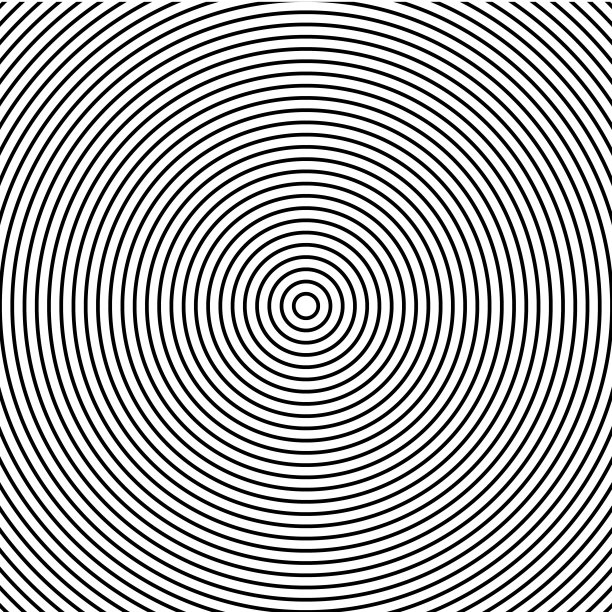 抽象的黑白同心圆纹理，现代风格的背景图案。图片下载