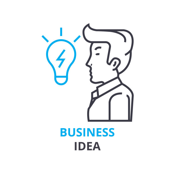 经营理念概念、轮廓图标、线形符号、细线象形、、平面矢量、插图图片下载