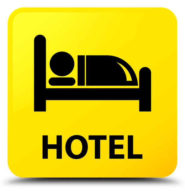 酒店黄方框按钮图片下载