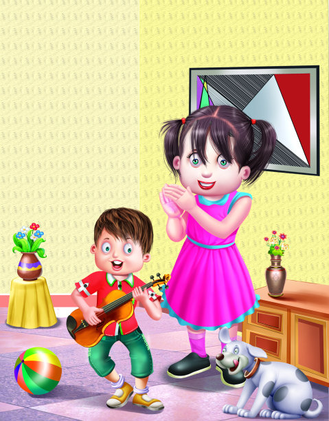 弹吉他，拍手图片下载