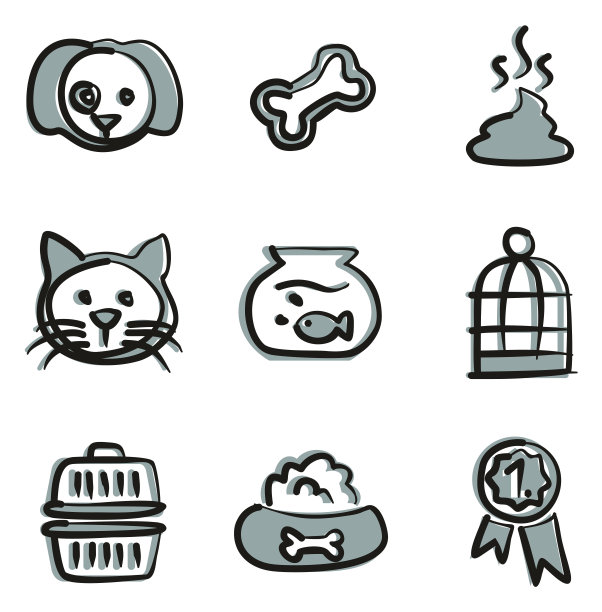 宠物图标徒手2颜色图片下载