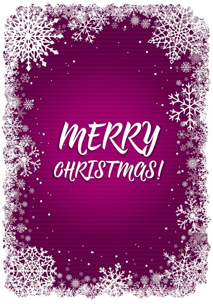 粉红色的圣诞背景与雪花的框架图片下载