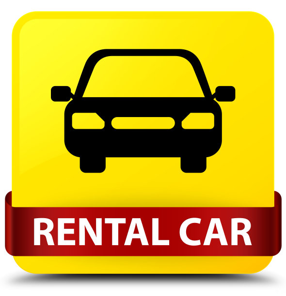 出租汽车黄色方形按钮中间是红色缎带图片下载