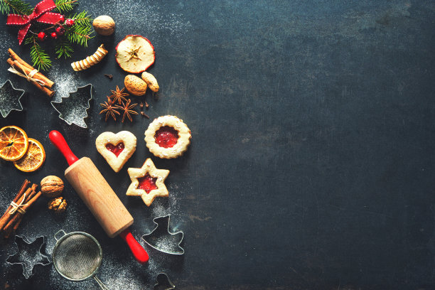 圣诞节烘焙背景素材图片