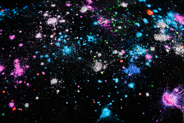 节日彩色粉溅顶视图图片下载