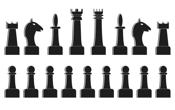 象棋的黑色剪影。图片下载