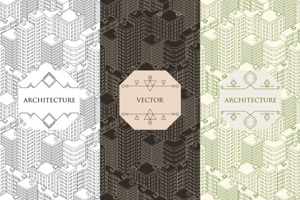 垂直横幅架构。无缝模式图片下载