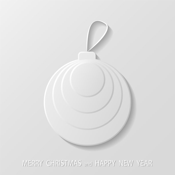 白色圣诞装饰球图片下载