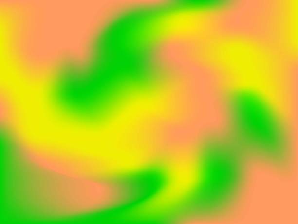 抽象的绿色，橙色和黄色模糊颜色梯度背景图形设计。矢量插图。图片下载